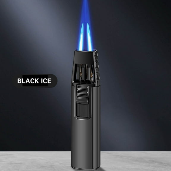 Fankiway Scorch Torch Lighter, Windproof Straight Torch Blue Flame Lighter Butane Torch Turbine Torcher Inflatable Gas Windproof Lighter Refillable Butane Lighter For Outdoor BBQ Baking