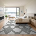 thumbnail image 3 of ODIKA 9'x12' Washable Area Rug Non-Shedding, Easy Care Large Bound Symmetrical Repeating Muted Fuzzy Pink Fluffy for Master Suite, California King, Under Bed, 3 of 7
