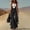 Black, variant on MORTTIC Women's Solid Color Fringe Wide-Leg Jumpsuit Western Style Overall with Pockets And Adjustable Straps Button Dark Red，S