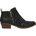 thumbnail image 3 of Lucky Brand Basel 3 Black Lugo Perforated Cut out Low Cut Ankle Designer Booties (Black Lugo, 6), 3 of 5