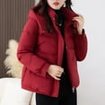 thumbnail image 4 of Miluxas Women's Winter Warm Long Sleeve Puffer Jacket Hooded Quilted Thicken Cotton Padded Coats Red XL(XL), 4 of 9