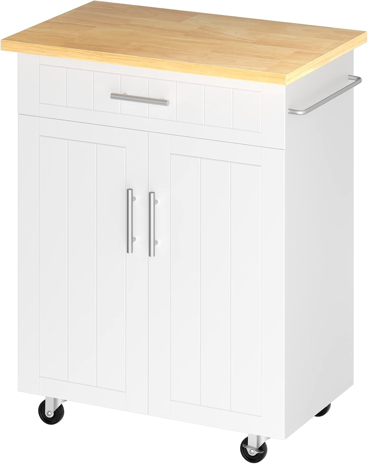 22" Kitchen Island on Wheels with Storage Cabinet Kitchen Cart Cabinet with Shelves, Cart Handle for Towel Rack or Free Mobility, Portable Islands for Kitchen,Black