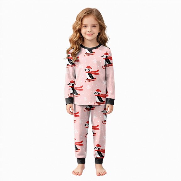 TOWED22 Girls Boys Christmas Pajamas Xmas Graphic Toddler Kids 2 Piece Long Sleeve Pjs Holiday Fall Winter Sleepwear,6-7 Y
