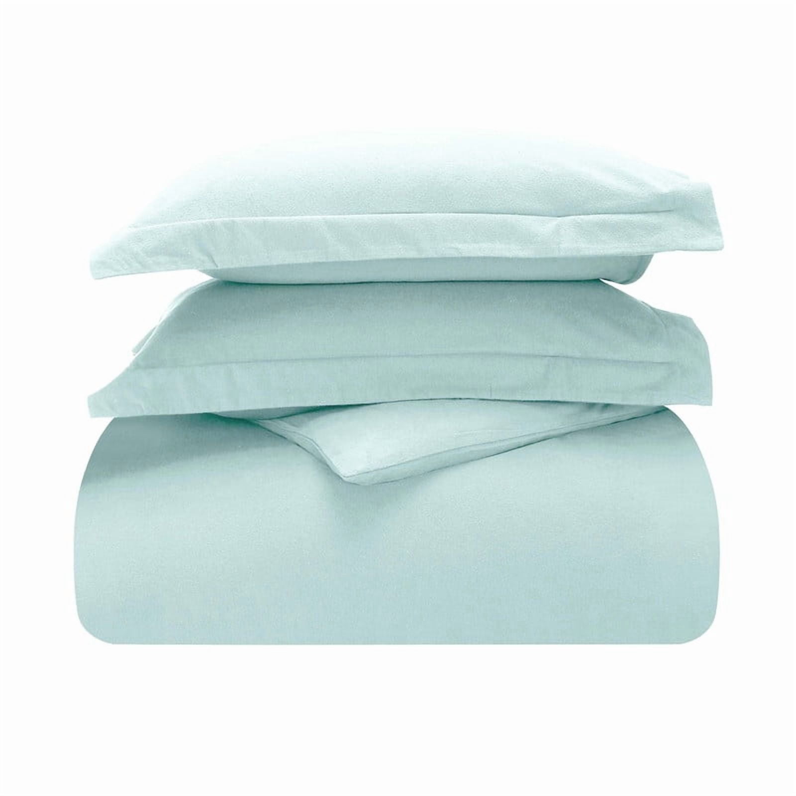 Superior Cotton Flannel Solid Duvet Cover Set, Full/Queen, Light Blue