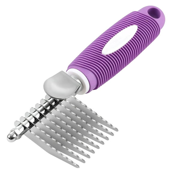 ACDANC Poodle Pet Dematting Rake Comb Brush Tool for Dog Cat with Long 2.5”Steel Metal Detangling Matted or Knot