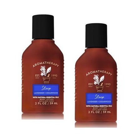 Bath And Body Works 2 Pack Aromatherapy Sleep Lavender Cedarwood Travel Size Set Body Lotion 2 Oz