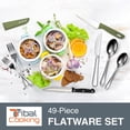 thumbnail image 2 of 48 Pcs Stainless Steel Flatware Set,Dishwasher Safe,Hand Wash,Silver, 2 of 6