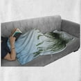 thumbnail image 6 of Landscape Soft Flannel Fleece Blanket, Scenery of a Lake Bushes Grass with Reflection Floral Art Image Print, Cozy Plush for Indoor and Outdoor Use, 50" x 60", Pale Blue Jade Green, by Ambesonne, 6 of 6