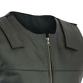 thumbnail image 4 of Mens PU-Leather Vests S-4X Big and Tall Sleeveless Zipper Up Crewneck Waistcoats Plus Size Solid Color Slim-Fit Outdoor Hiking Fishing Vest, 4 of 7
