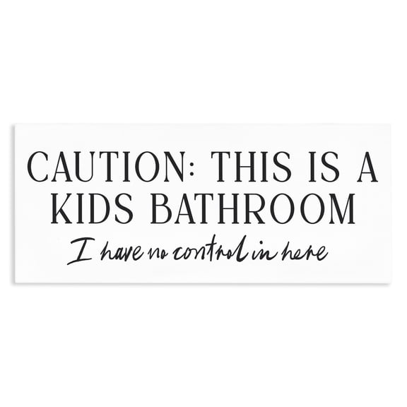 Stupell Industries Farmhouse No Control Kid's Bathroom Canvas Art, 24 x 10, by Lettered and Lined
