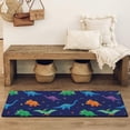 thumbnail image 4 of Dark Blue Dinosaurs Colorful Pattern Bathroom Rugs Mat,Non Slip Microfiber Bathroom Rug,Rubber Backing,Soft Bathroom Mats for Bathroom Floor,Tub and Shower,47x17in(120x43cm), 4 of 5