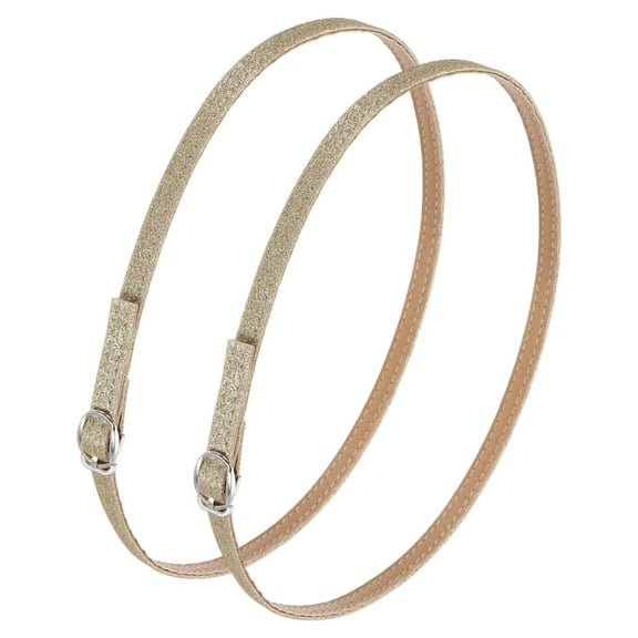 1 Pair Replacement Ankle Strap for Heels Detachable High Heels Shoe Straps Adjustable PU Leather Shoe Bands, Light Gold