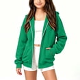 thumbnail image 4 of Tbopshirt Girls Hoodies Zip Up Long Sleeve Casual Hooded Jacket with Front Pocket for School Fall Outdoor Wear Jackets Tops Age: 5-15 Years, 4 of 8