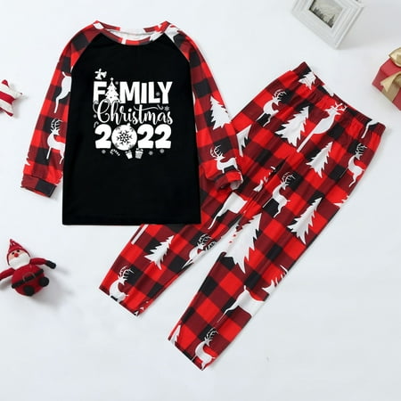 

CAICJ98 Christmas Gifts For Women Christmas Matching Family Pajamas Set Couple Pjs Button Top And Plaid Pants