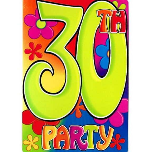 Over the Hill 'Groovy' 30th Birthday Invitations w/ Envelopes (8ct)