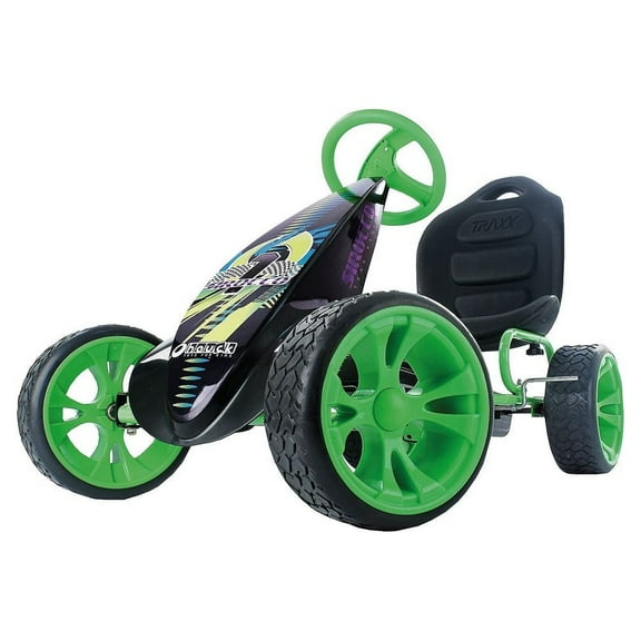 Hauck Sirocco Racing Clutch Free Go Kart w/ Low Profile Rubber Tires, Green