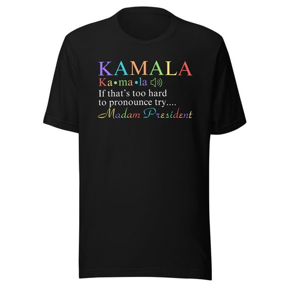 Madam President Shirt, Kamala Harris Shirt, Unisex, Democrat Tee, Election 2024, Vote Democrat T-shirt, Colors Kamala Tee, US Election (Black, S)