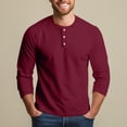 thumbnail image 7 of Nestiefly 3/4 Sleeve Shirt for Men Fit Henley T-Shirt Pullover Lightweight Gym Workout Baseball Shirts Button Up Tops Wine L, 7 of 7