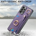 thumbnail image 2 of Feishell for Samsung Galaxy A23 4G Back Wallet Case with 360° Rotatable Ring Kickstand Support Car Mount,Premium PU Leather Shockproof Card Holder Magnetic Button Phone Case for Women Men,Purple, 2 of 8