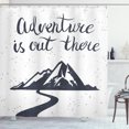thumbnail image 1 of Ambesonne Landscape Shower Curtain, Mountain and Road, 69"Wx84"L, Charcoal Grey and White, 1 of 3