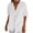 White, variant on Jaunzuar Linen Shirts for Women Short Sleeve V Neck Button Down Shirts Summer Loose Casual Tops L