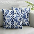 thumbnail image 3 of COMIO  Throw Pillow Cover Watercolor Ceramic Blue and White Leaves Pattern Cute Porcelain  Pillowcase Home Decorative Square Pillow Case Cushion Cover, 3 of 5