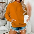 thumbnail image 2 of WTOBBY Women's Oversized Plush Hoodie, Drop Shoulder Long Sleeve, Fall Casual Sweatshirt with Cozy Fleece Interior and Relaxed Streetwear Style,Orange S, 2 of 6