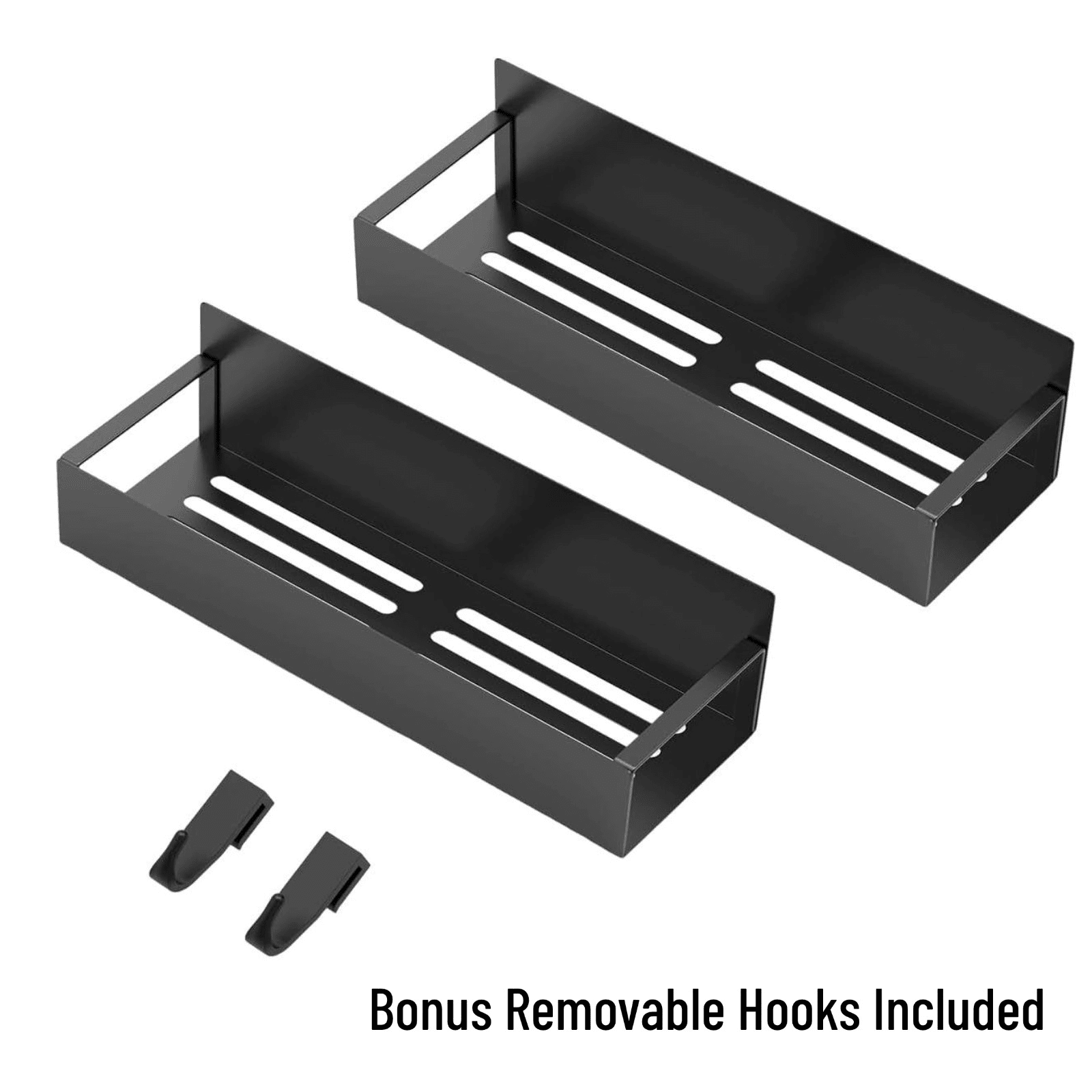 Set of 6 Magnetic Metal Rack for Refrigerator Side Black, Kitchen Storage Shelf with Hooks – Holds Jars, Bottles, Cans – Space-Saving Fridge Organizer