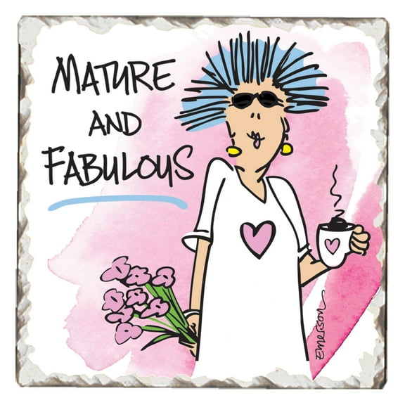 Thirstystone "Mature & Fabulous" Single Tumbled Tile Coaster