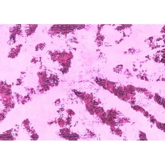 Ahgly Company Indoor Rectangle Abstract Pink Modern Area Rugs, 3' x 5'