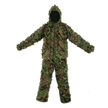 Camouflage Leafy Suit Jacket Pants Bionic Warrior Ghillie Suit for Games