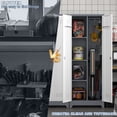 thumbnail image 3 of Broom Closet,65" Broom Closet Storage Cabinets with Lockable Door, 3 of 9