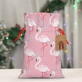 thumbnail image 4 of Fuzoiu Flamingo Print Christmas Gift Bag,Burlap Gift Bag with Drawstring Closure & Hang Tag,Perfect for Holidays, Birthdays, and Special Occasions-Medium, 4 of 7