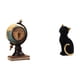 thumbnail image 1 of Figura de gato con globo terráqueo, estatua moderna, reloj de mesa, adorno coleccionable de resina, artesanía artística para estante, oficina, chimene, 1 of 8