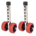 thumbnail image 1 of 2 Pcs Walker Wheel Leg 6 Gear Height Adjustment Stainless Steel Plastic Rollator Replacement Wheels, 1 of 5
