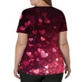 thumbnail image 4 of Women's Valentine's Day Scrubs Top V Neck Short Sleeve Tops Cute Heart Printed Plus Size Nursing Uniforms Valentine's Day Soft Stretchy Holiday Scrub T Shirts, 4 of 5