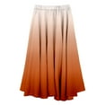 thumbnail image 4 of Skirts for Women Summer Printed Linen Wrap Skirt Elastic Waist A Line Boho Flowy Long Maxi Summer Clothes for Women Orange M, 4 of 4