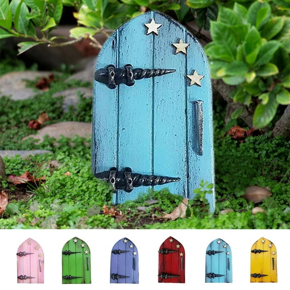 Happy Date Fairy Door Miniature Fairy Doors,Fairy Doors for Trees Outdoor,Garden Statues Mini Fairy Doors Yard Art Sculpture for Outdoor,3.94",1Pc/6Pcs
