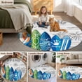 thumbnail image 5 of Rustic Beach Round Area Rug 3Ft Washable Small Circle Rugs for Kitchen Entryway, Tropical Surfboard Palm Tree Wooden Grain Non-Slip Carpet Floor Mats Indoor Outdoor Carpet Runner Aesthetic Home Decor, 5 of 8