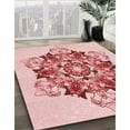 thumbnail image 3 of Ahgly Company Machine Washable Indoor Round Transitional Red Area Rugs, 3' Round, 3 of 7