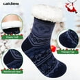 thumbnail image 2 of Mens Slipper Socks, PUTUO Non Slip Fuzzy Socks, Cozy Warm Slipper Socks for men, Fluffy Winter Christmas Socks Mens Christmas Gifts, Size 9-12,1 Pair, 2 of 6