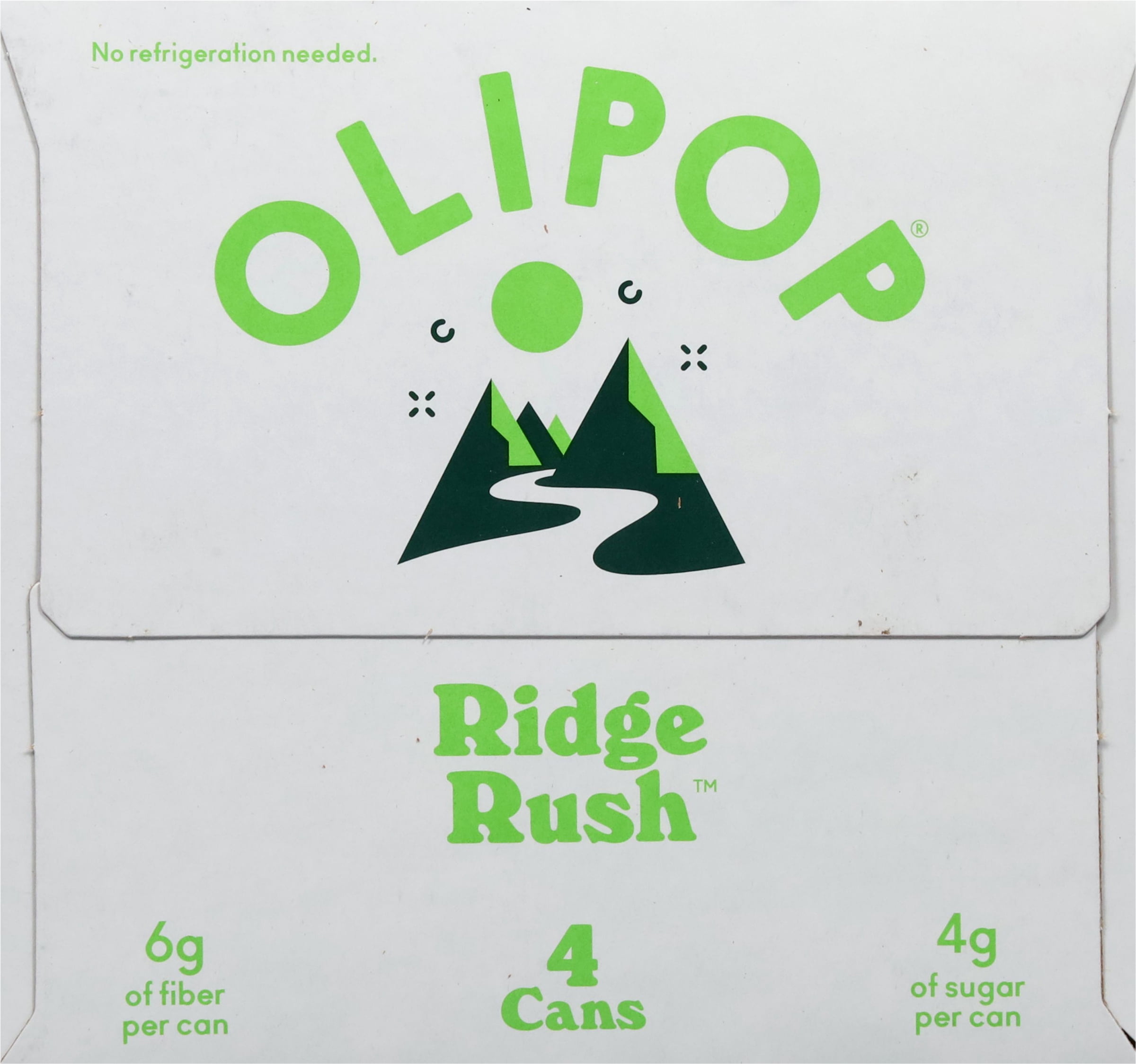 OLIPOP 6g Fiber Prebiotic Soda, Citrus Rush, 12 fl oz, 4 Pack