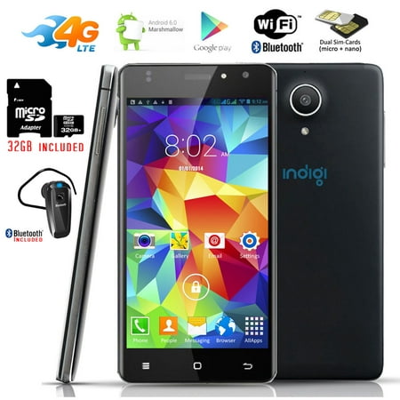 Indigi® NEW 4G LTE AT&T Unlocked Android 6.0 SmartPhone + GPS + WiFi + Bundle