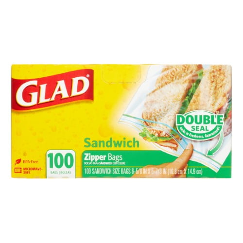 Glad Zipper Food Storage Sandwich Bags