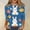Blue#1, variant on Easter Shirts for Women 3/4 Length Sleeve Crewneck Tshirts with Bunny Egg Print Casual Loose Fit Tops Tee