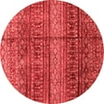 thumbnail image 1 of Ahgly Company Machine Washable Indoor Round Abstract Red Modern Area Rugs, 7' Round, 1 of 4