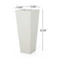 thumbnail image 4 of LiviNest Modern Tall Planter for Patio Decor: 32.5 Inch Square Planter - Indoor Outdoor Use - Drain Hole for Plant Health - Matte White Magnesium Oxide, 4 of 6