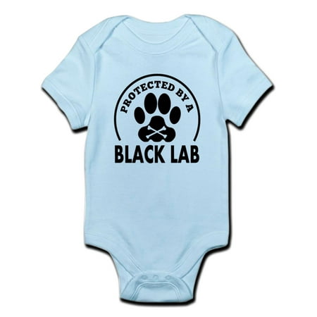 CafePress - Protected By A Black Lab Body Suit - Baby Light