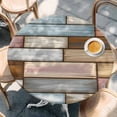 thumbnail image 2 of Brown Pink Vintage Round Tablecloth, Fitted Table Cover with Elastic for 45"-54" Round Tables, Retro Farmhouse Elegant Pastoral Table Cloth Outdoor Indoor Dinning Party Waterproof Tablecloths, 2 of 7