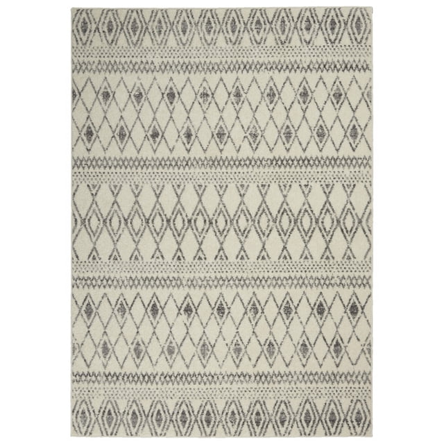 homeroots home decor 385760 5’ x 7’ Ivory and Gray Berber Pattern Area Rug